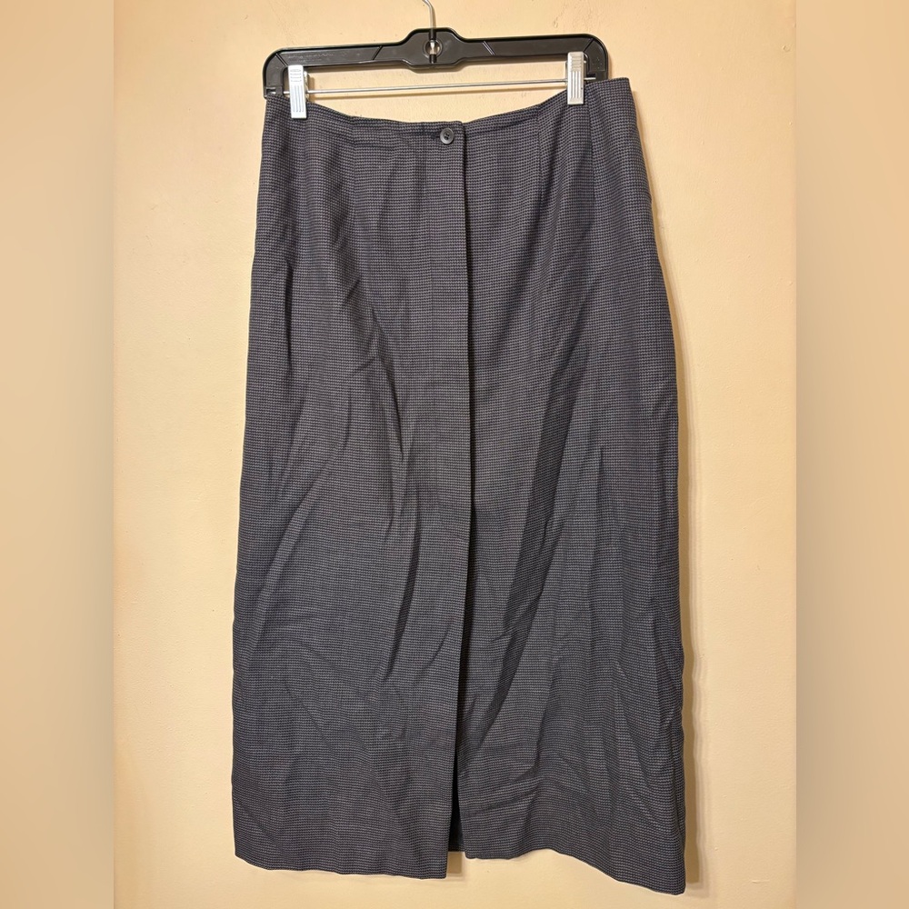 Vintage Harve Benard Charcoal Pencil Skirt with slit and button down size 12